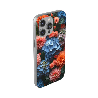 Blue Floral Bliss - Flexi iPhone 14 Phone Case