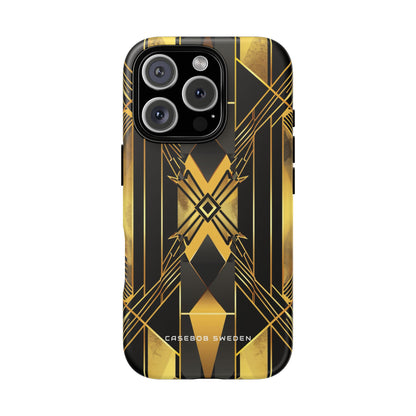 Golden Geometric Elegance iPhone 16 - Tough Phone Case