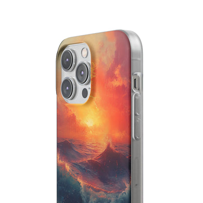 Ocean Sunset Waves - Flexi iPhone 14 Phone Case