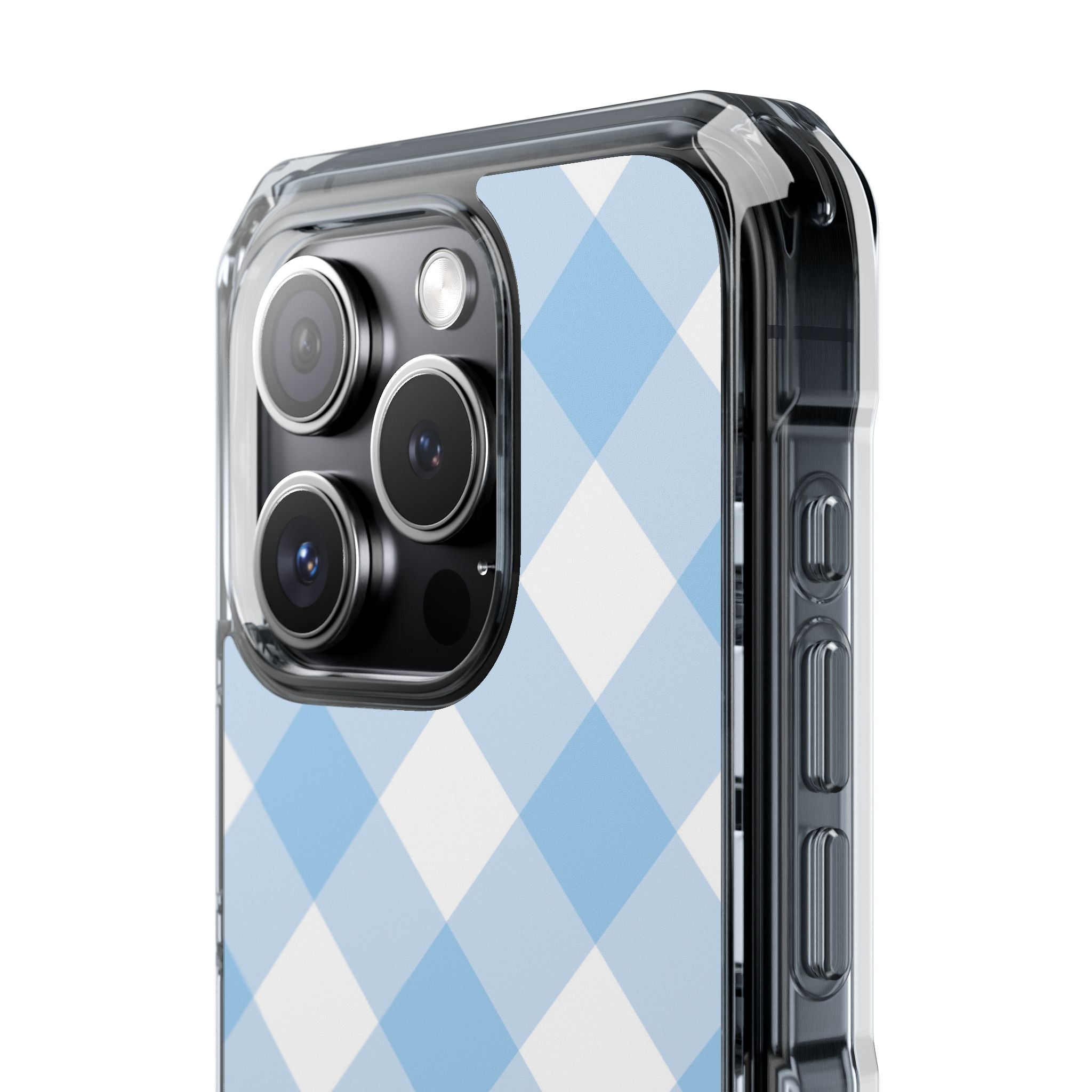 Soft Blue Gingham Elegance iPhone Case - Impact