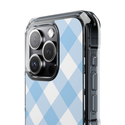 Soft Blue Gingham Elegance iPhone Case - Impact
