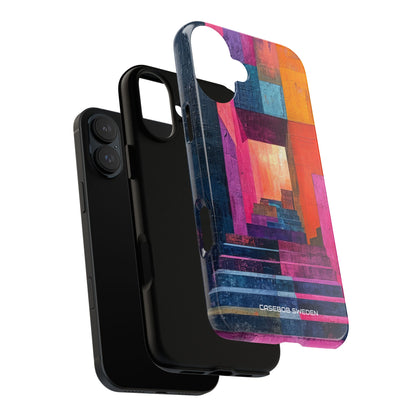 Pink Orange Geometry - Tough iPhone 16 Phone Case