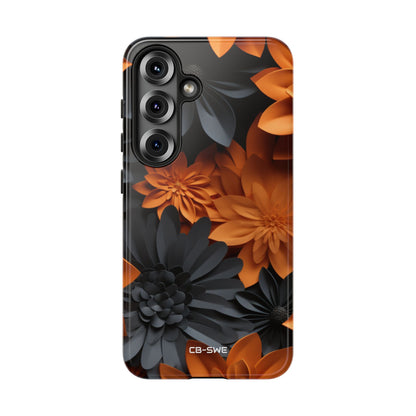 Graphical Orange Florals - Samsung Case