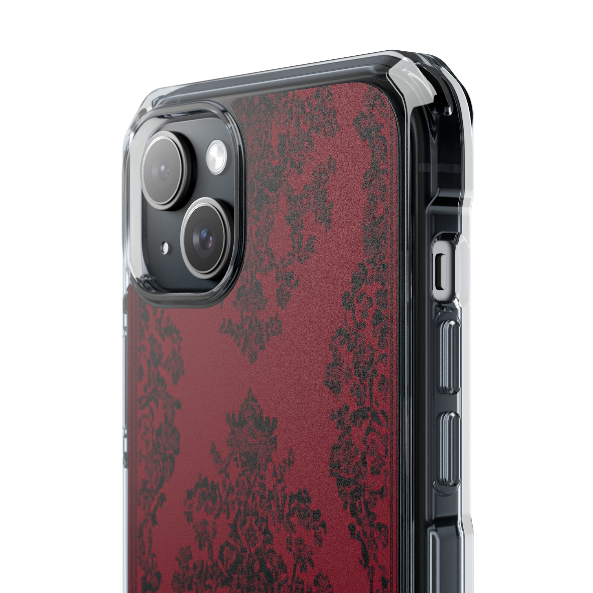 Gothic Crimson Elegance iPhone 15 - Clear Impact Phone Case