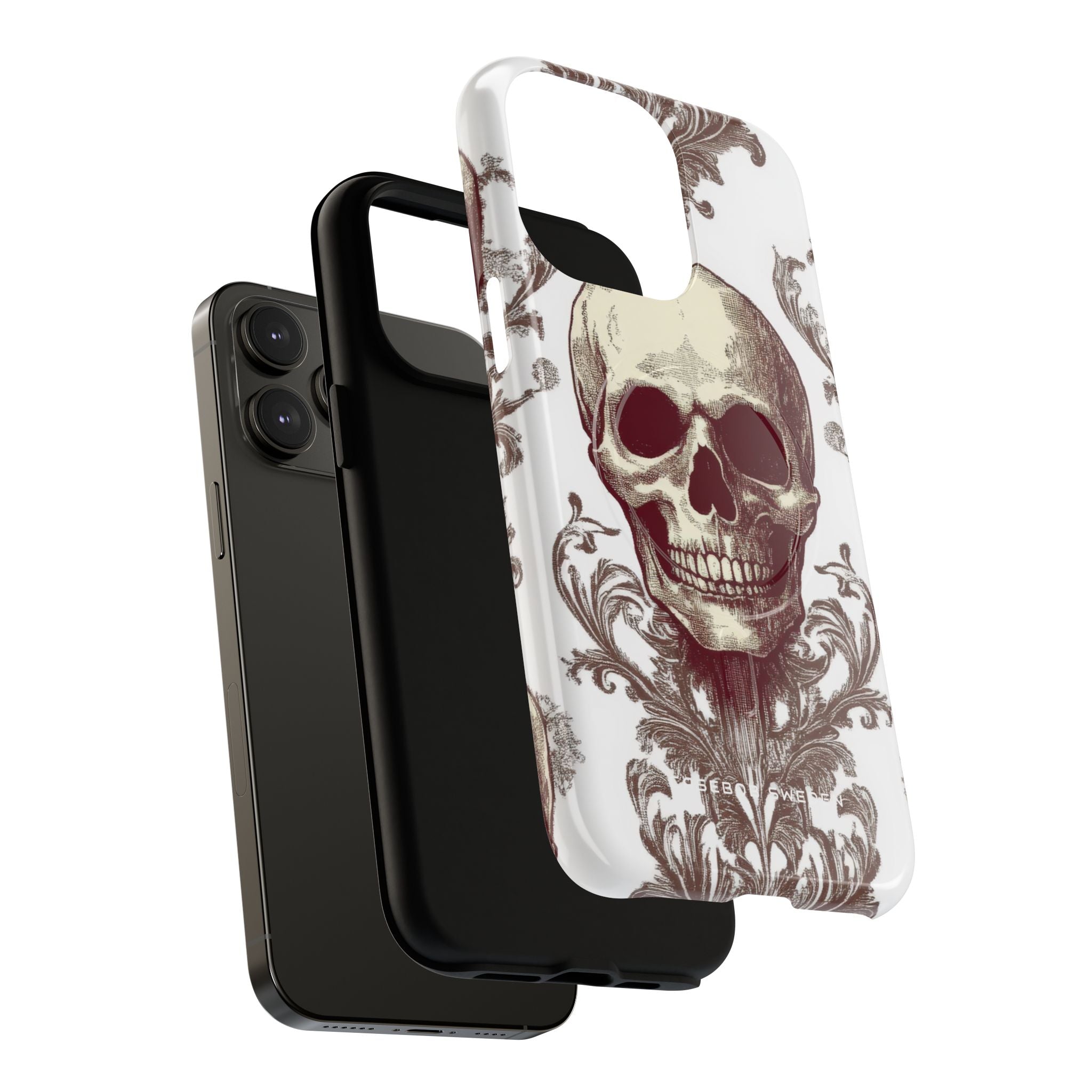 Gothic Skulls and Ornate Foliage iPhone 14 | Tough+ Phone Case