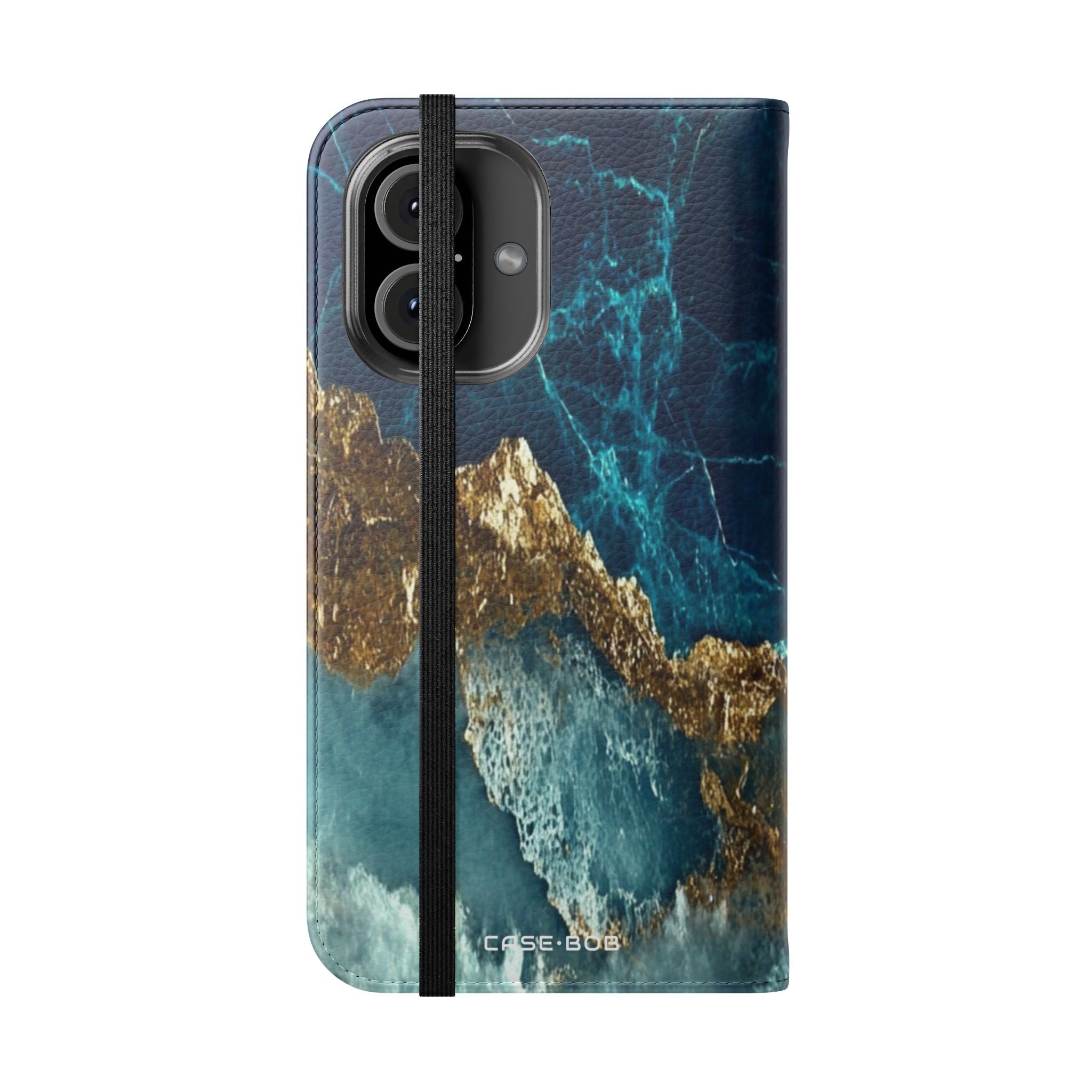 Golden Fracture Teal - iPhone 16  Case - Wallet