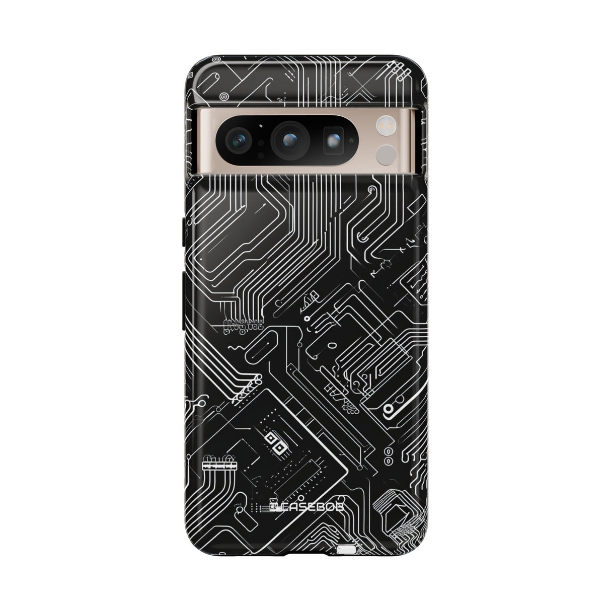 Circuitry Dreams: Abstract Black Design - for Google Pixel 8