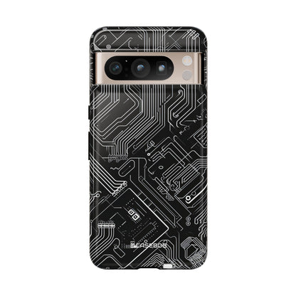 Circuitry Dreams: Abstract Black Design - for Google Pixel 8