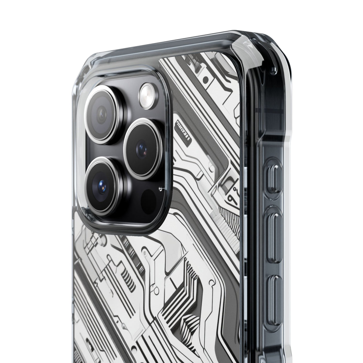 Techno Circuitry - Phone Case for iPhone (Clear Impact - Magnetic)