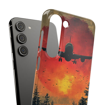 Vintage Sunset Airplane Silhouette Samsung S23 - Slim Phone Case