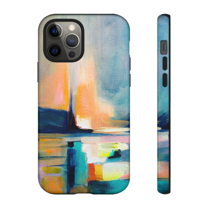 Abstract Blue n Yellow iPhone Case (Protective) iPhone 12 Pro Glossy Phone Case