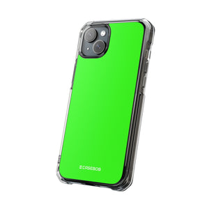 Neongrün | Handyhülle für iPhone (Clear Impact Case – magnetisch)