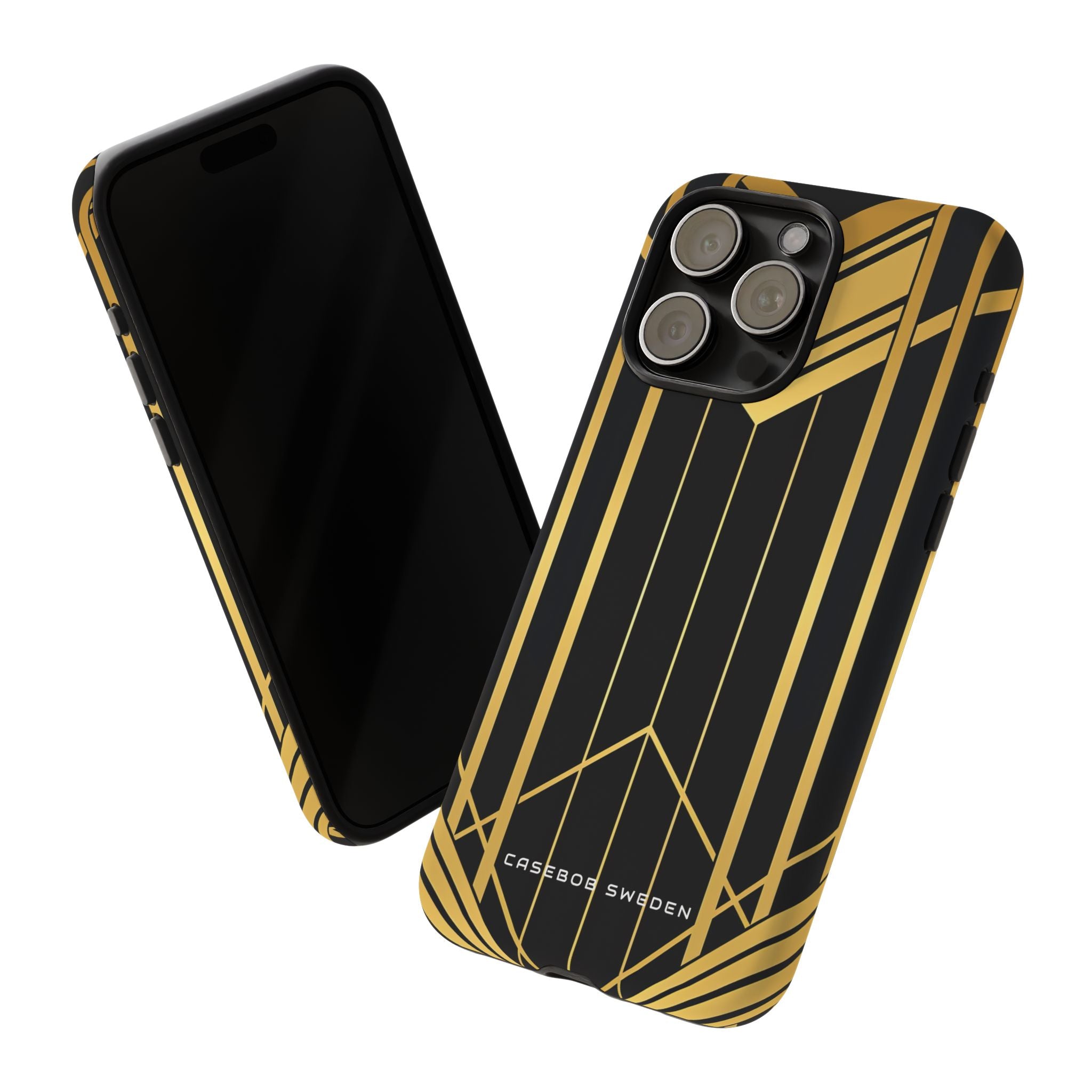 "Golden Art Deco Symmetry in Geometric Elegance" iPhone 15 - Tough Phone Case