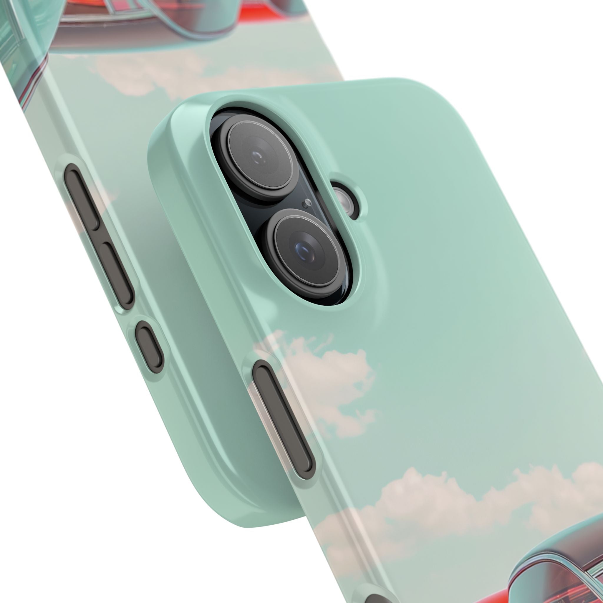 Vintage Turquoise Cars - Slim iPhone 16 Phone Case