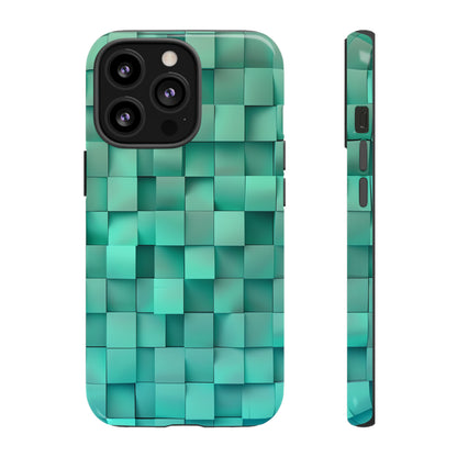 Teal Tranquility: Square Gradient - Protective Phone Case