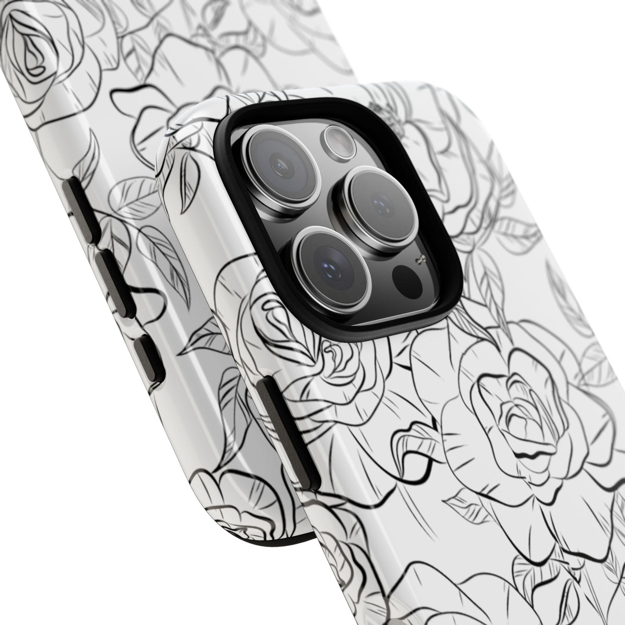 Intricate Rose Sketches - iPhone Case