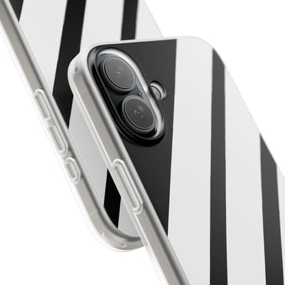 Diagonal Bands Noir iPhone 16 Plus Case - Soft