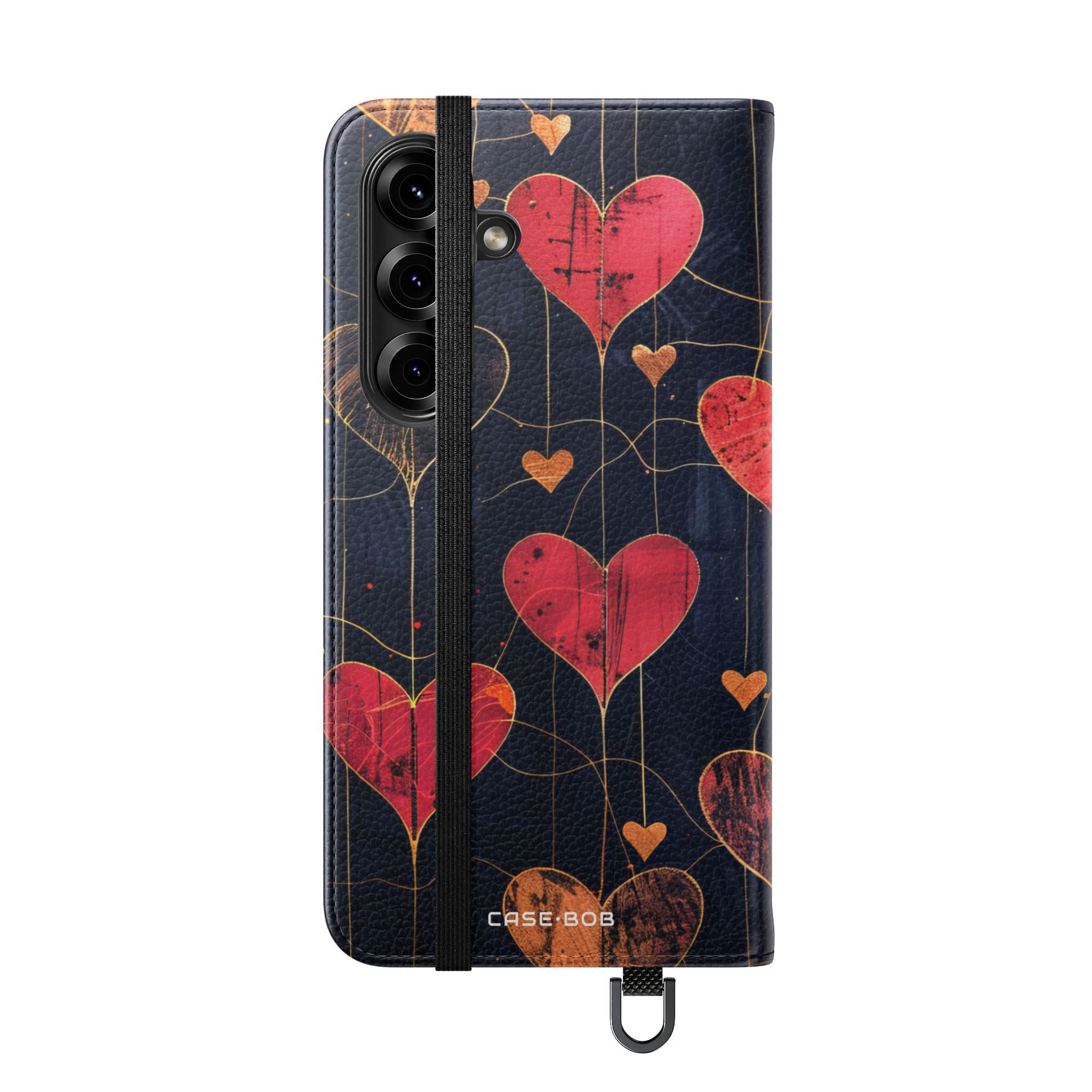 Textured Heart Grid - Samsung S25 Case - Wallet