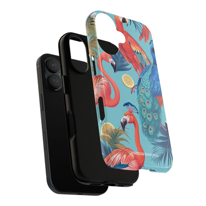 Tropical Flamingo Bliss - Tough iPhone 16 Phone Case