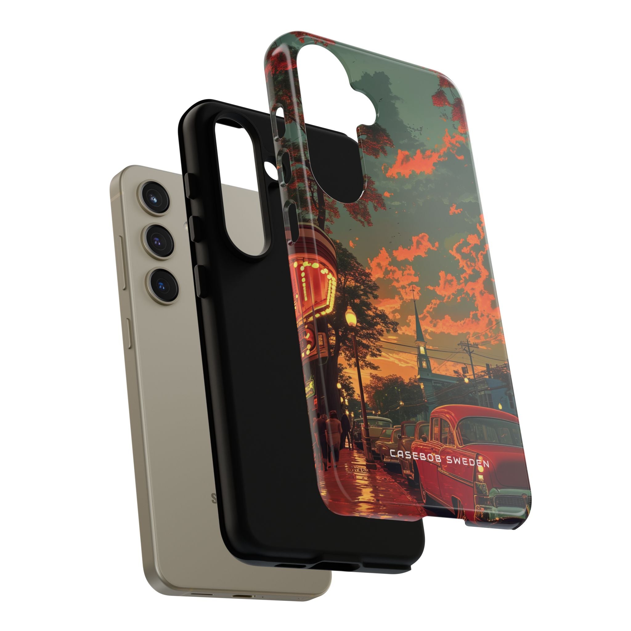 Mid-Century Nostalgia Streetscape Samsung S24 - Tough Phone Case