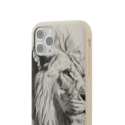 Majestic Linework Lion | Biodegradable Phone Case