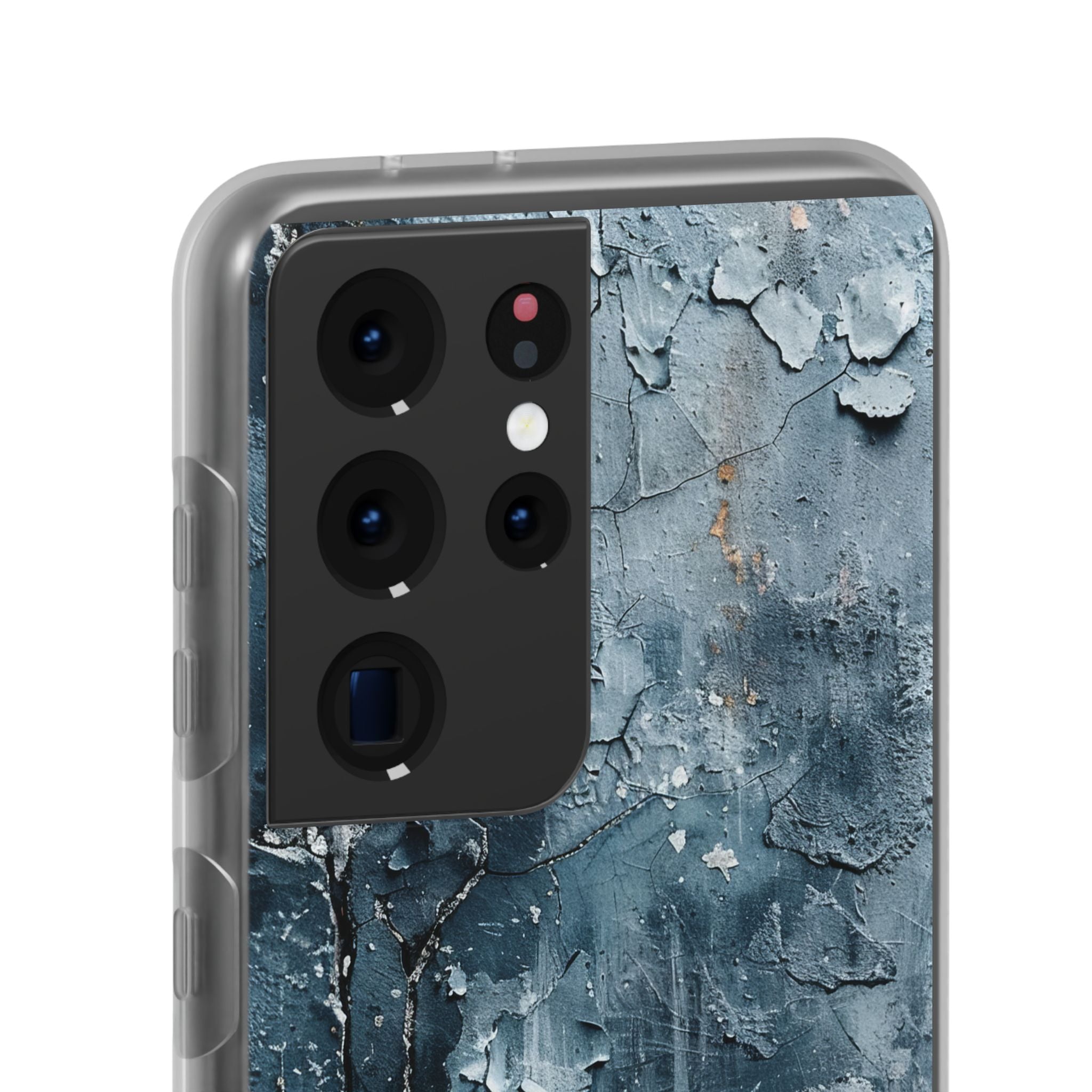 Weathered Blue Tapestry with Cracked Layers Samsung S21 - Flexi Phone Case