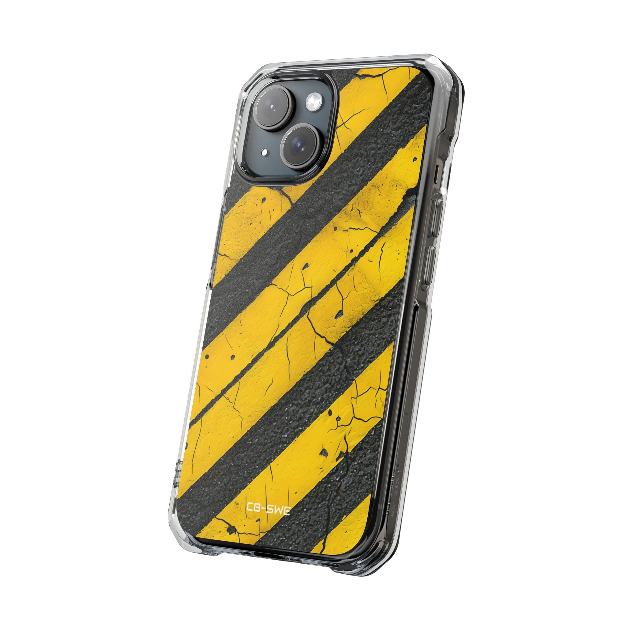 Cracked Hazard Lines iPhone Case - Impact