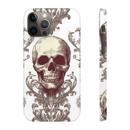 Gothic Skulls and Ornate Foliage iPhone 12 - Slim Phone Case