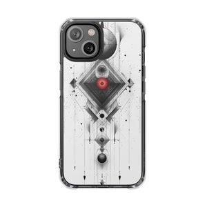 Red Geometry Harmony - Phone Case for iPhone (Clear Impact - Magnetic)