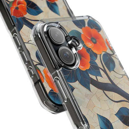 Orange Blossoms Mosaic Harmony iPhone 16 - Clear Impact Phone Case