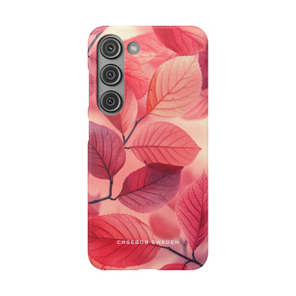 Elegant Pink Leaves Samsung S23 - Slim Phone Case