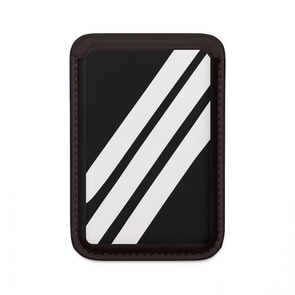 Diagonaaliraitaiset mustavalkoiset lompakko – MagSafe-valmis