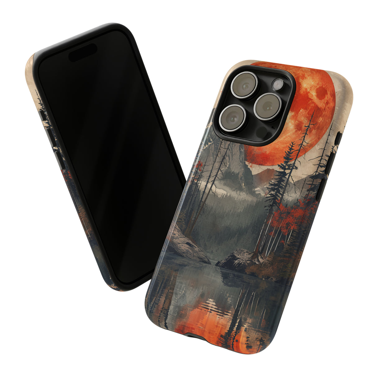 Abstract Wilderness Wonders: A Geometric Journey - Protective Phone Case