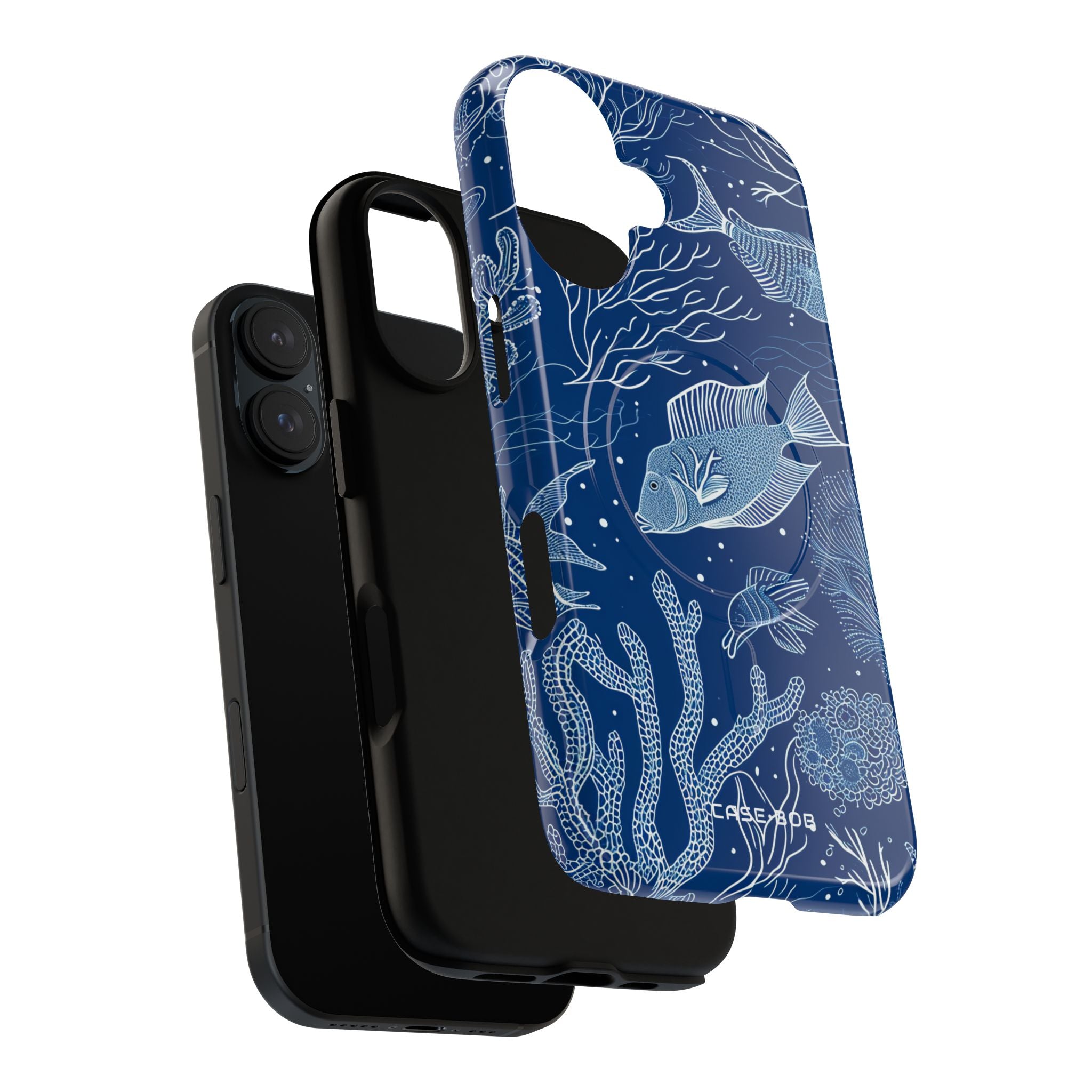 Navy Scale Reef iPhone 16 Case - Tough+