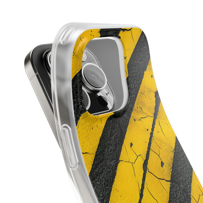Yellow Stripe Distress iPhone 16 Pro Case - Soft