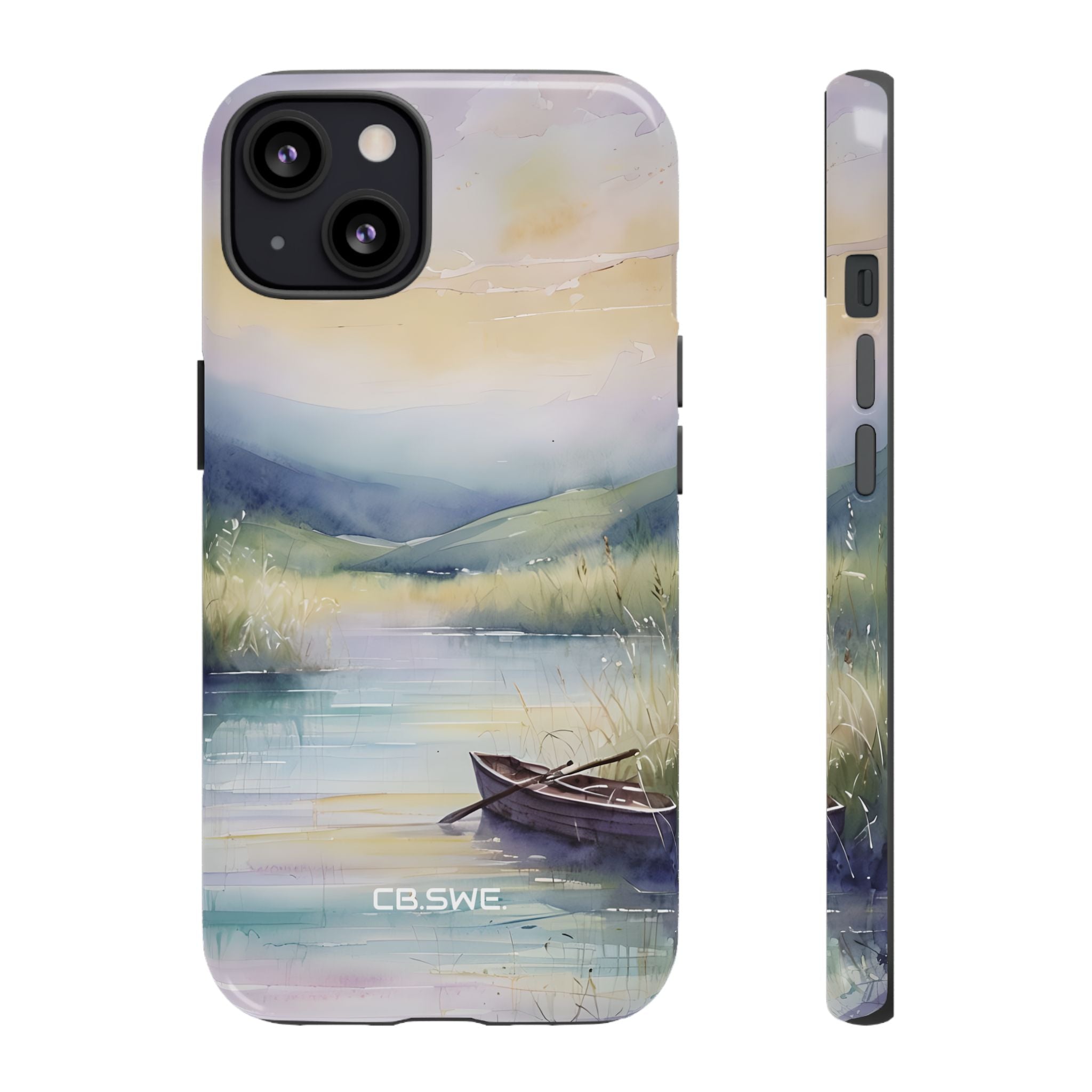 Serene Watercolor Lake Landscape Phone Cover iPhone 13 - Tough