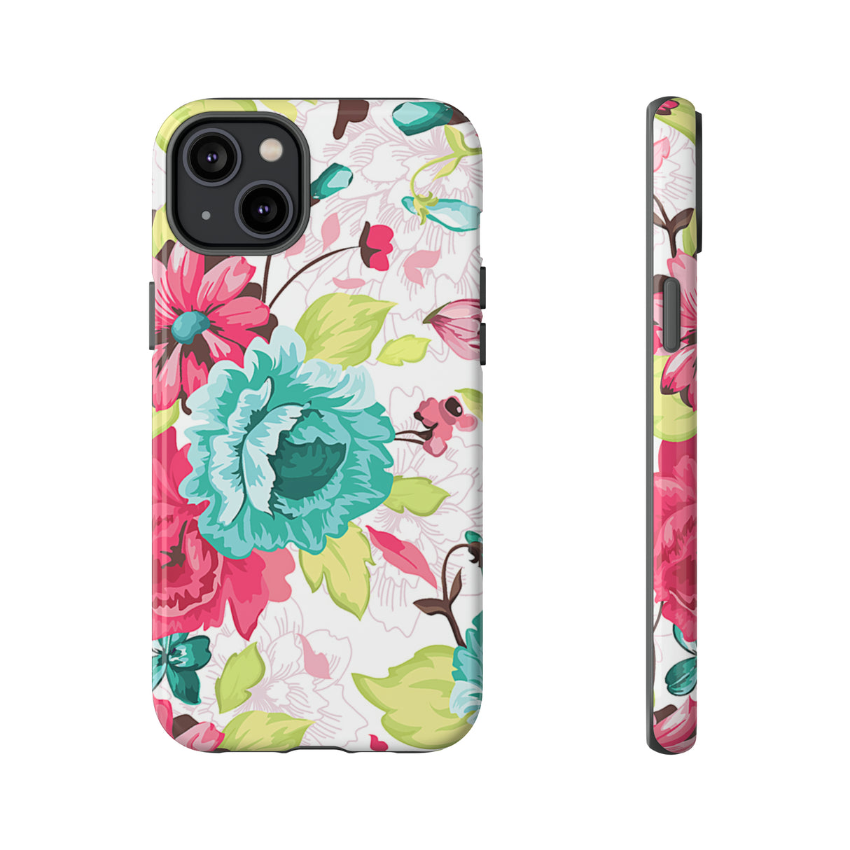 Vintage Flowers Pattern iPhone case (Protective) - Protective Phone Case