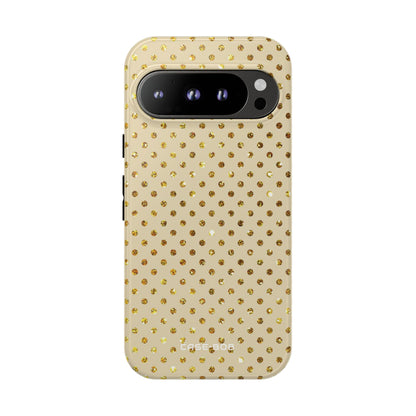 Gold Sparkle Grid Google Pixel 9 Pro Case - Tough