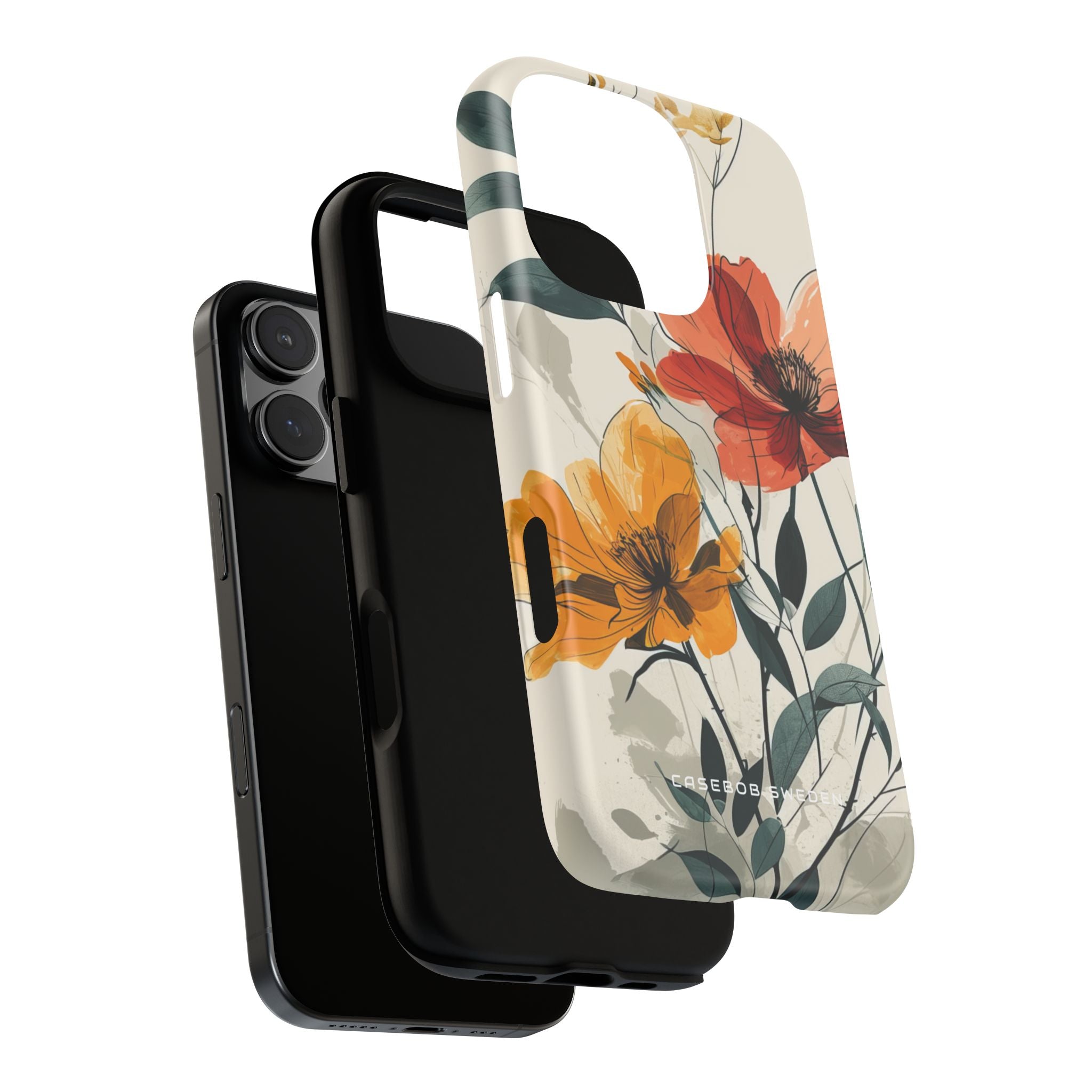 Elegant Floral Harmony iPhone 16 - Tough Phone Case