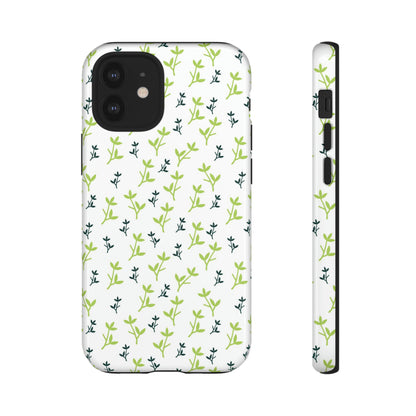 White Flower Pattern - Protective Phone Case