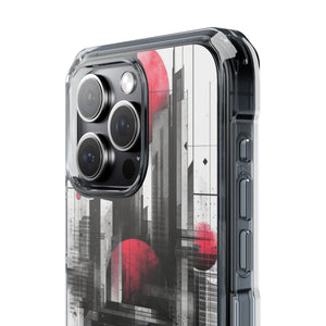 Cyber Gridscape - Phone Case for iPhone (Clear Impact - Magnetic)