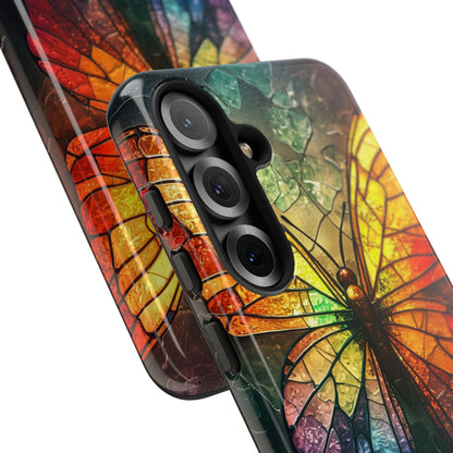 Stained Glass Butterfly Samsung S25 Case - Tough
