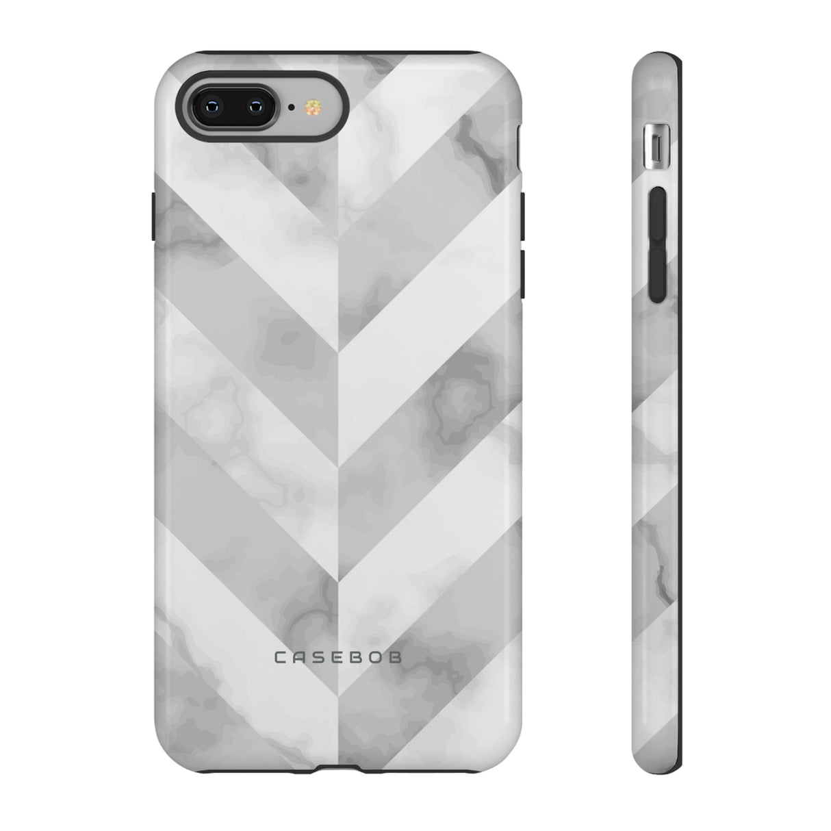 White Herringbone - Protective Phone Case