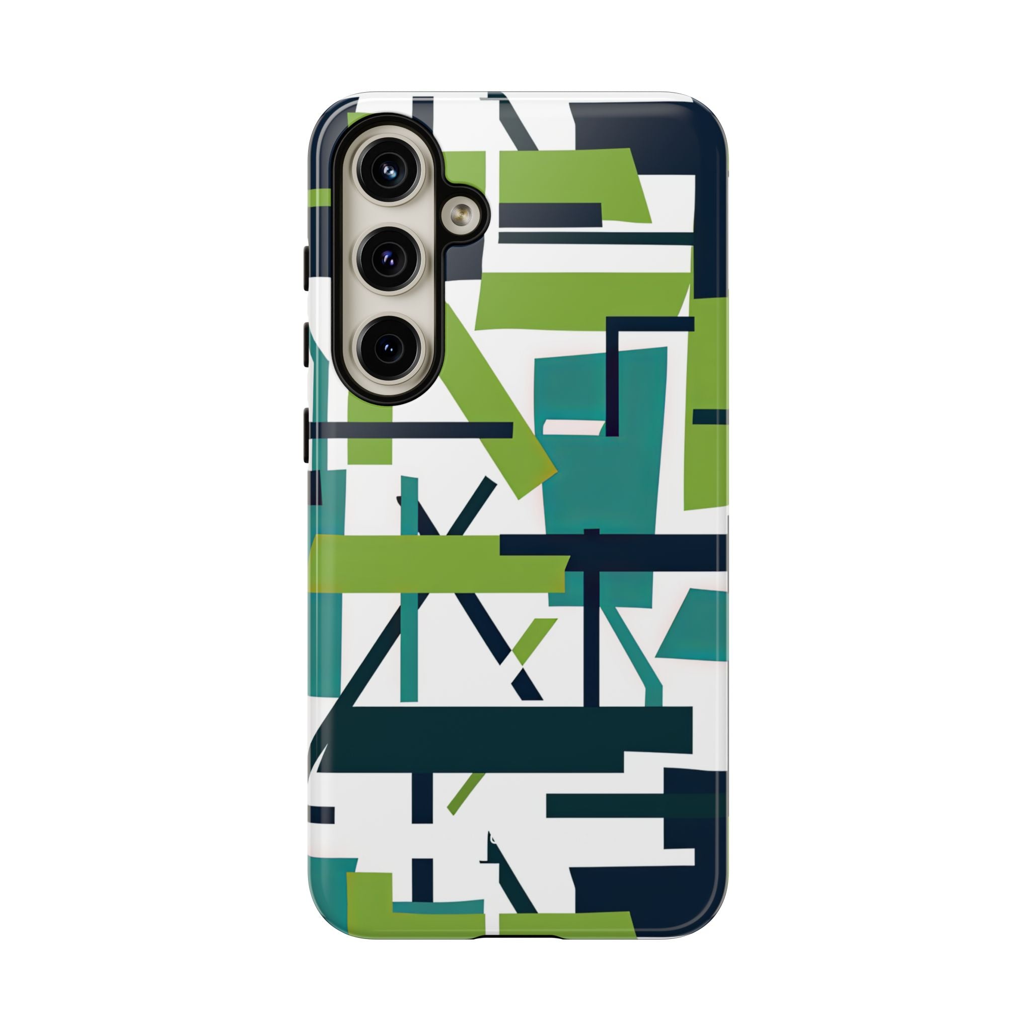 Green Geometry Glide Samsung S24 - Tough Phone Case