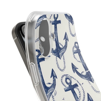 Navy Anchor Loop iPhone 16 Case - Soft