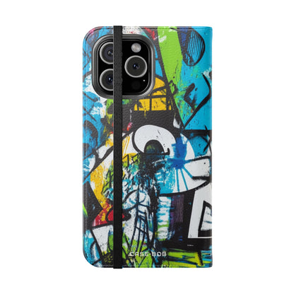 Bold Shapes Blue - iPhone 16 Max Case - Wallet