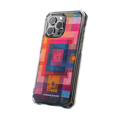 Vibrant Geometry - Clear Impact iPhone 15 Phone Case