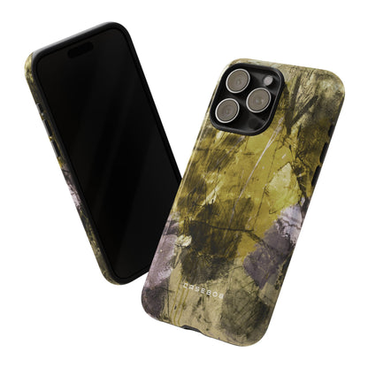 Yellow Grunge Art Phone Case - Protective Phone Case