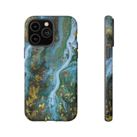 Ocean Blue Ink Art iPhone Case (Protective) iPhone 14 Pro Max Matte Phone Case