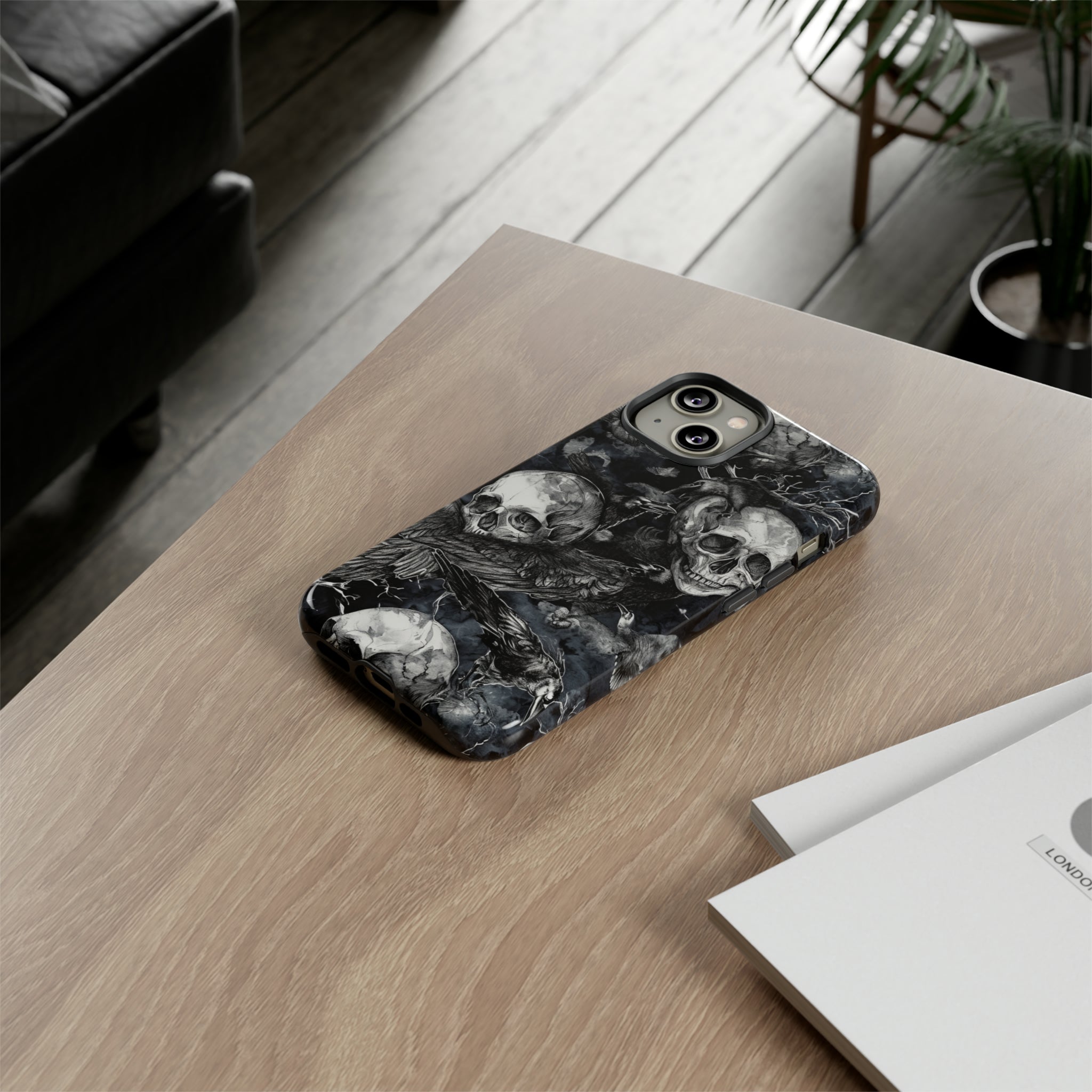 Skulls and Ravens Gothic - Protective Phone Case